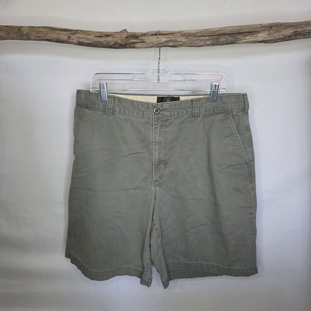 Redhead Men's Green Flat Front Chino Shorts Size 38 Casual Outdoor Cotton